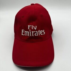 Fly Emirates Airline Red Adjustable Baseball Cap Hat Great Condition